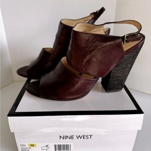 Nine West Heeled Slingback Booties, sz 10.5